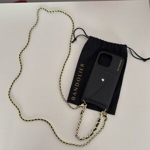 Bandolier iPhone15 pro max Lily set crossbody and wristlet with phone case